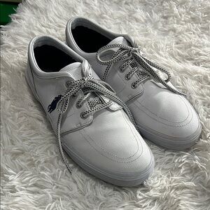 Polo Ralph Lauren White Leather Lace Up Sneakers 11D